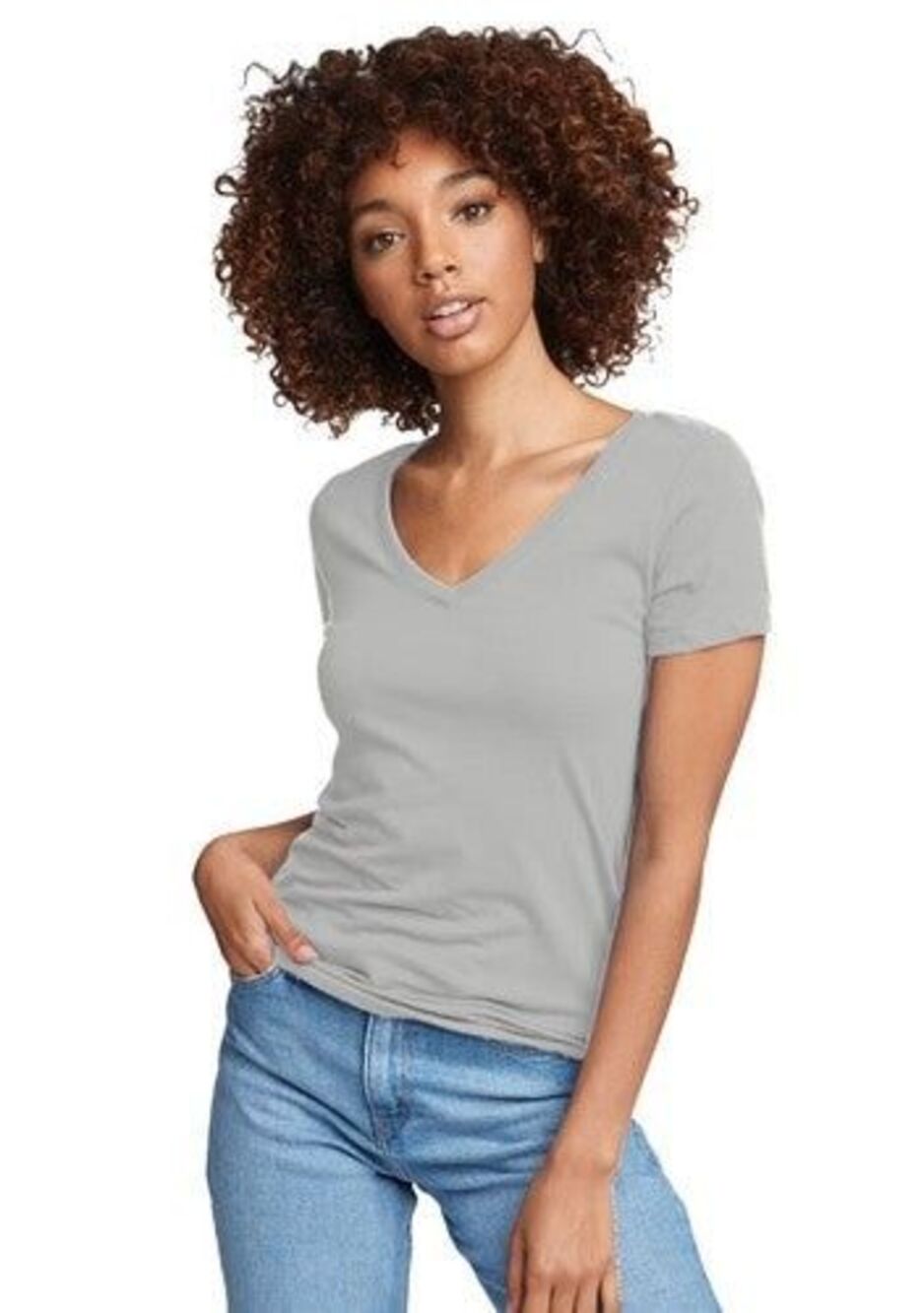 Next Level Women's 'Junior Fit' Ideal V-Neck T-Shirt - Medium